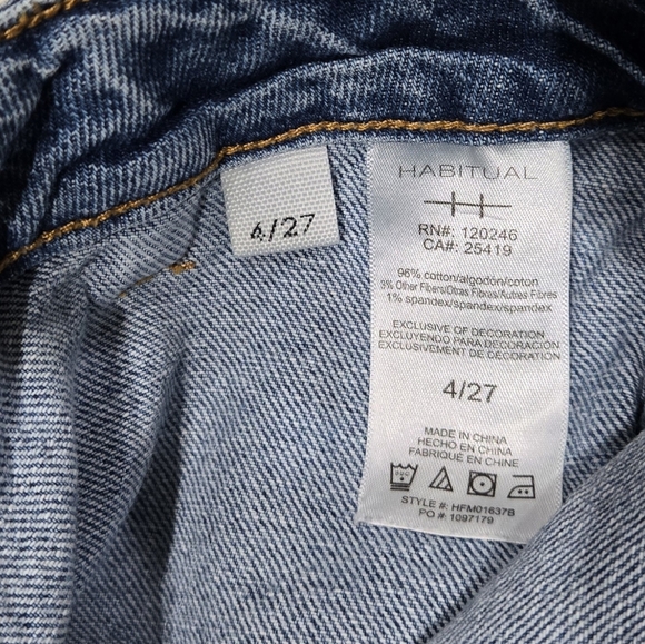 Habitual Jeans 4/27 With Braided Details  On Waist -Wide Leg Ankle . - Picture 9 of 9